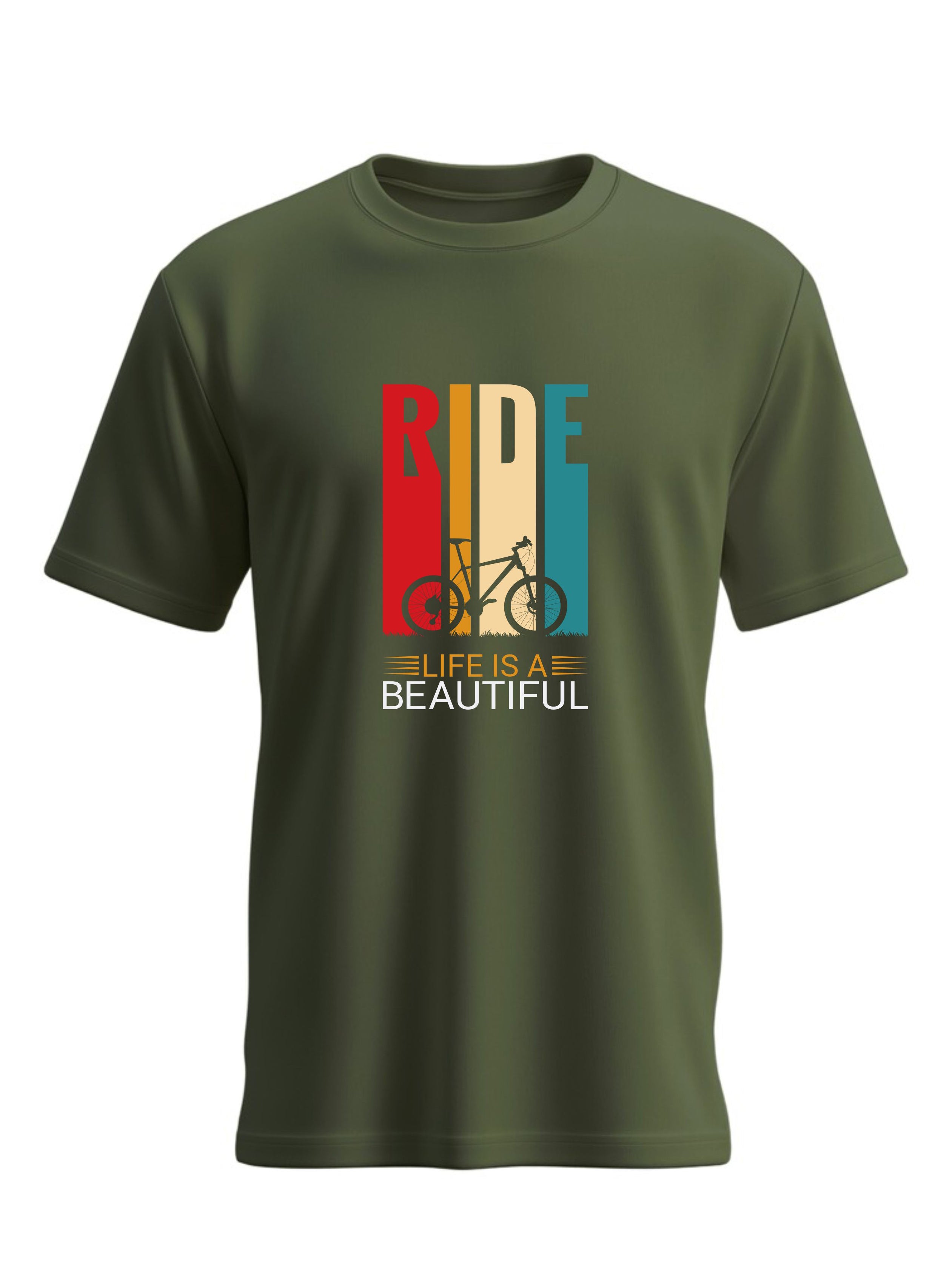 Ride Typography Pure Cotton T-shirt For Men