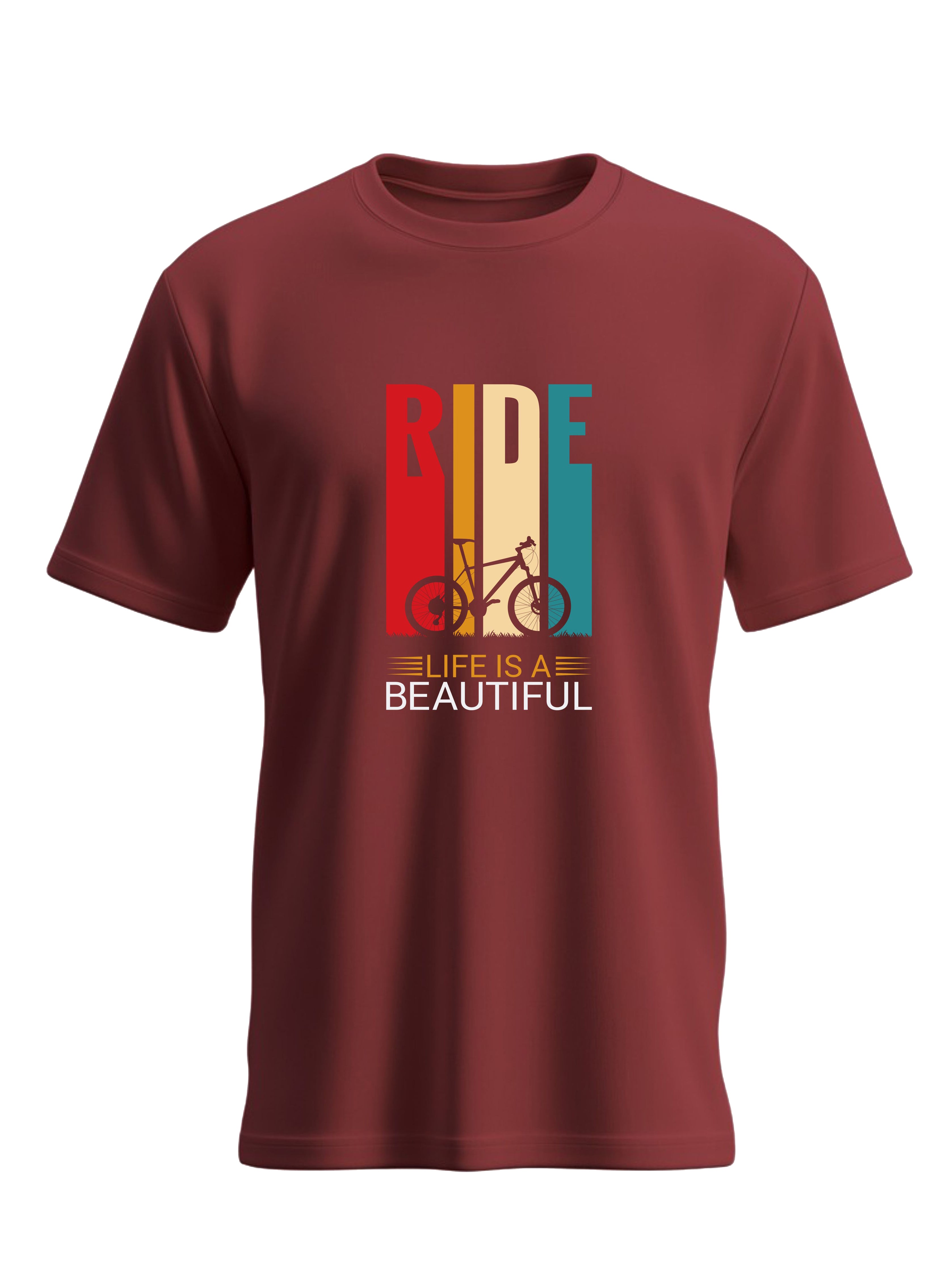 Ride Typography Pure Cotton T-shirt For Men